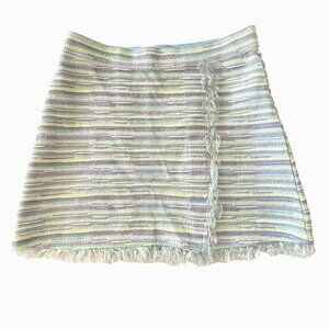 Paola Bernardi Nanda Striped Fringe Hem Mini Skirt Size P / S